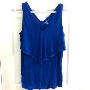 Cobalt Blue Nursing Top w Pom Details